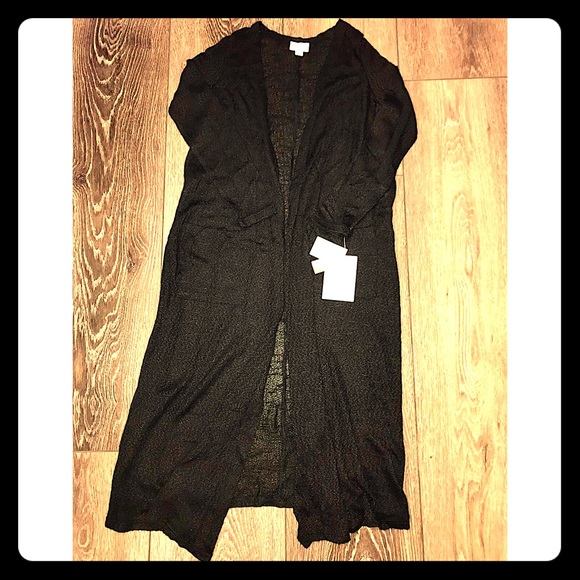 Lularoe XS Sarah Duster Cardigan - Black - Picture 2 of 3